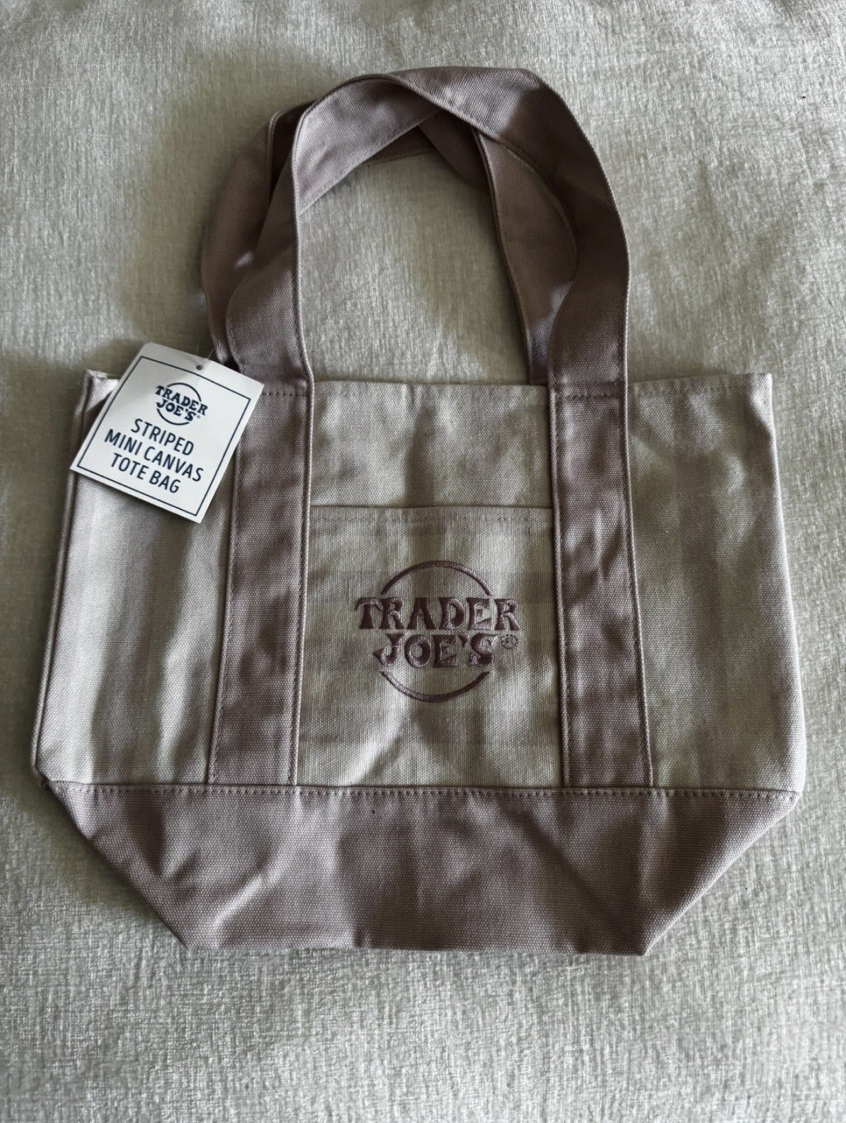 Trader Joe’s Mini Pastel Stripe Canvas Tote Bag Limited Edition Set Of 4 2026 gallery