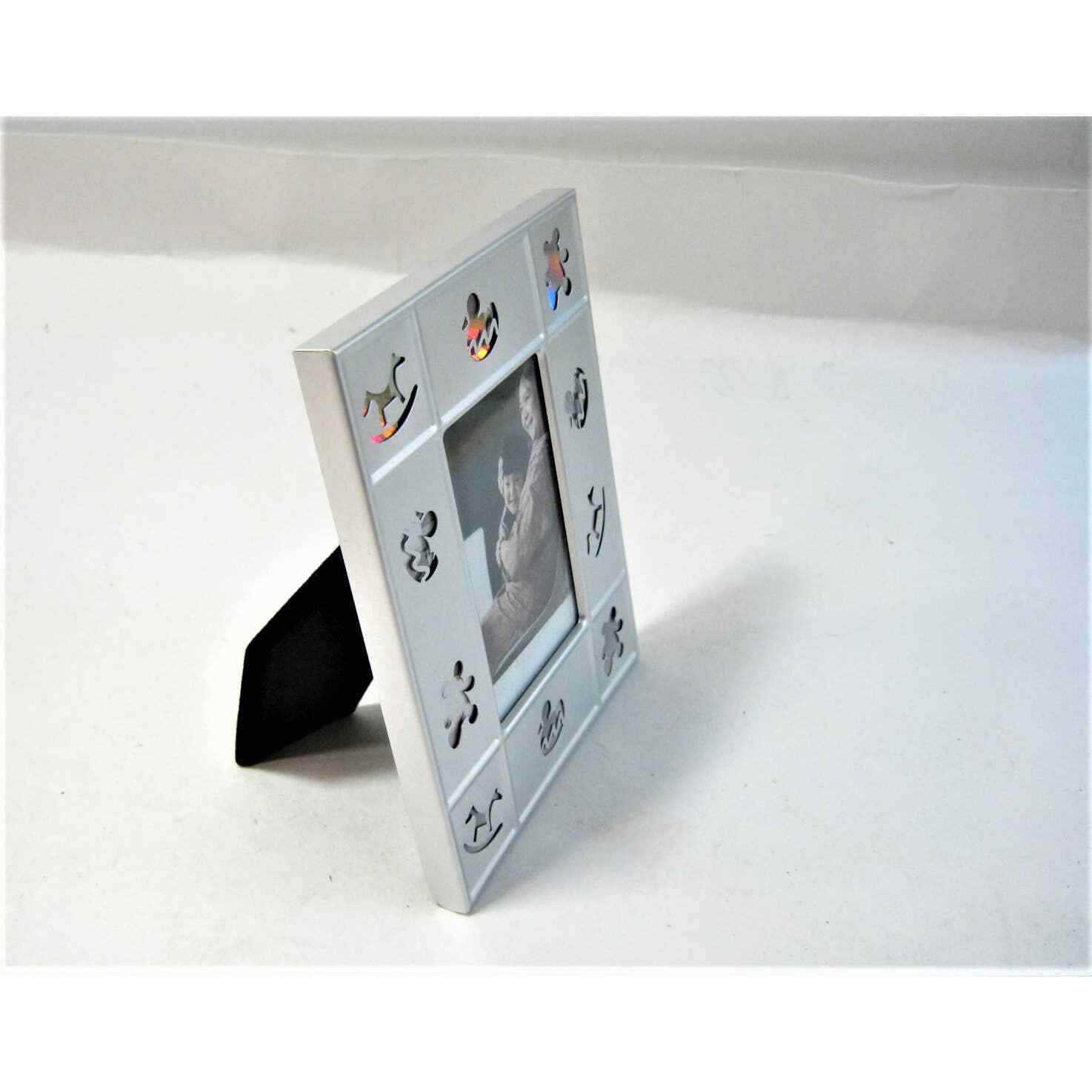 Baby Nursery Bright Silver Photo Frame Picture Holder for 3x2 inch photo gallery