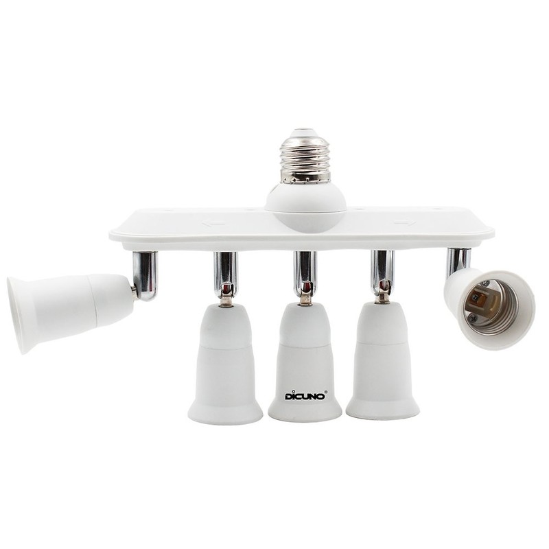 Dicuno Light Socket Splitter 5 Way Adapter, 5 In 1 E26 Socket Converte gallery
