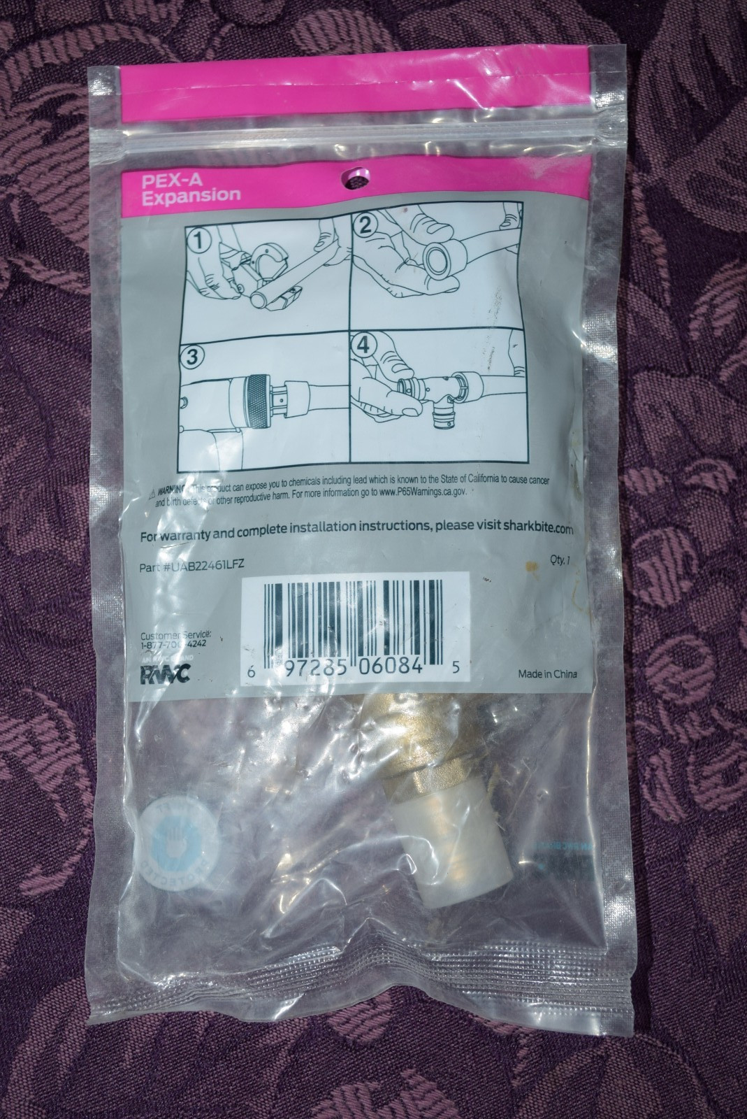 Sharkbite - PEX-A Brass Expansion Ball Valve 1/2"x1/2" Sealed package NOS gallery