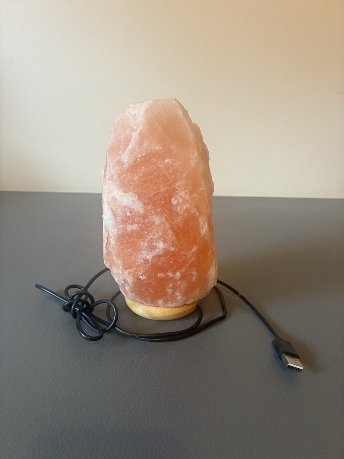 Preowned Himalayan Salt Lamp With Alternating Colors, USB power cord gallery