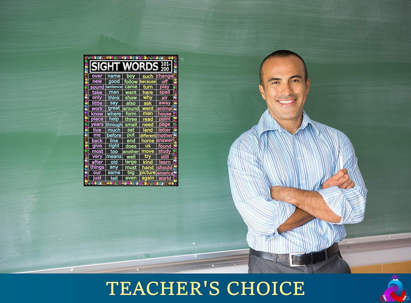 Advanced Sight Words Poster 101-200 for Second Grade - Laminated 14X19.5 - Educa gallery