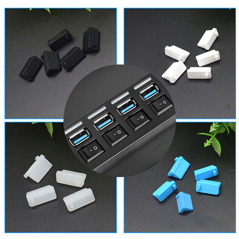 5pcs Protective USB Ports Anti-Dust Plug Cover Stopper for Laptop & PC Phone gallery