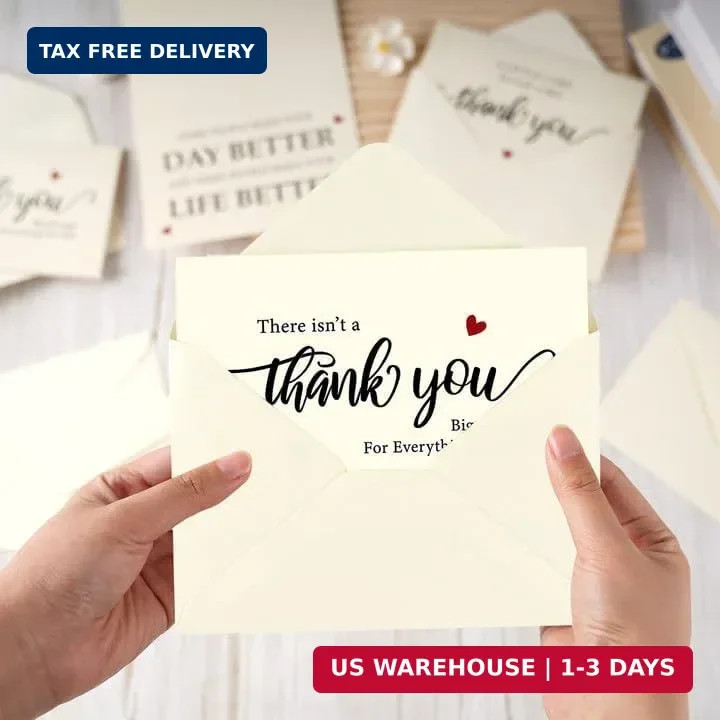 GRADESIN 24 Pack Thank You Cards Bulk with Envelopes & Stickers, 4×6 Inches Day gallery
