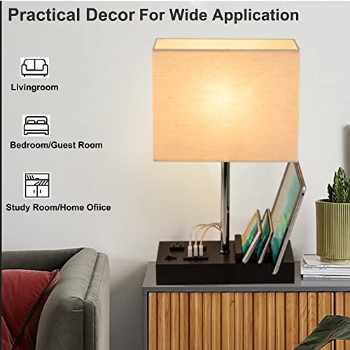 Upgraded 3 USB Table Lamp with 2 USB A & C USB C +2 USB A +2 AC Outlets gallery