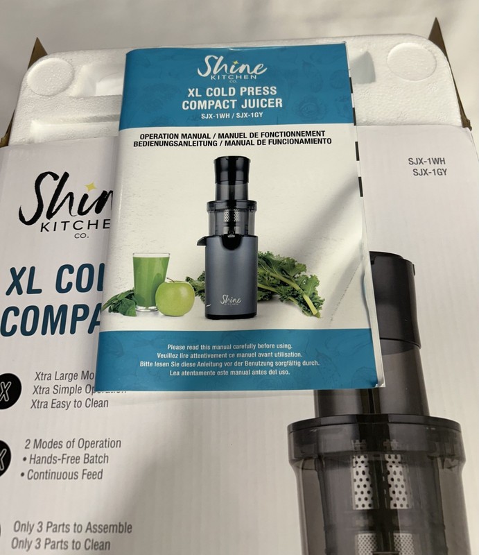 Shine Kitchen XL Cold Press Compact Juicer SJX-1WH Slow Masticating *BRAND NEW* gallery