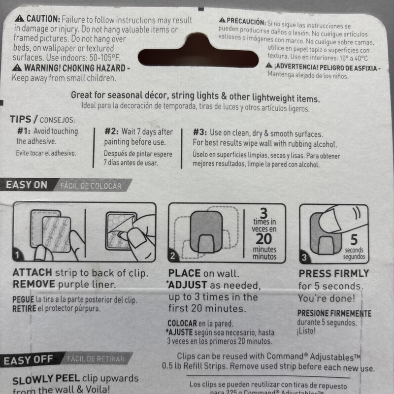 3M Command Adjustables 14 Clips With 30 Strips, Holds 0.5 Lb {19} gallery