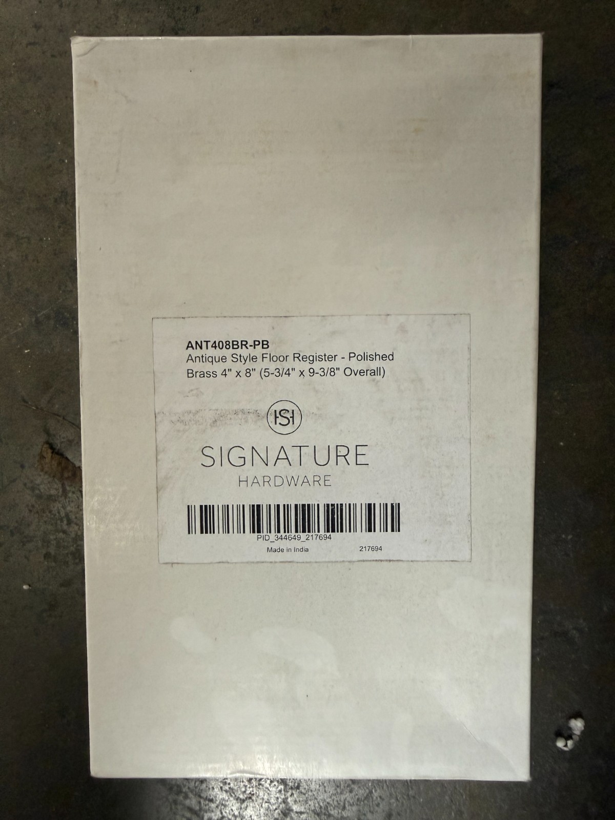 Signature Hardware Antique Style Floor Register – Polished Brass, 4" x 8" – NIB gallery