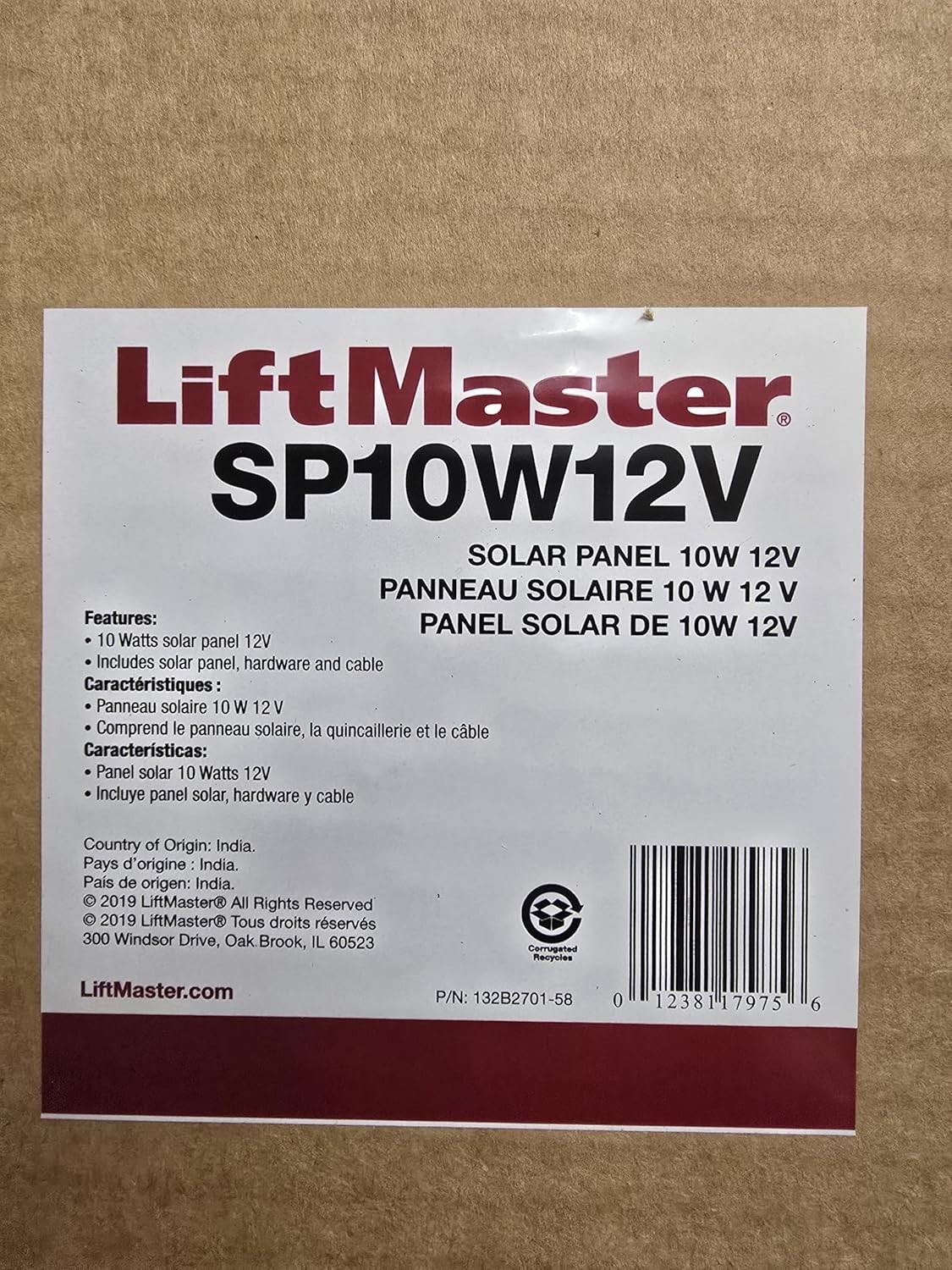 Liftmaster SP10W12V 10 Watts Solar Panel Suitable for various gate operators gallery