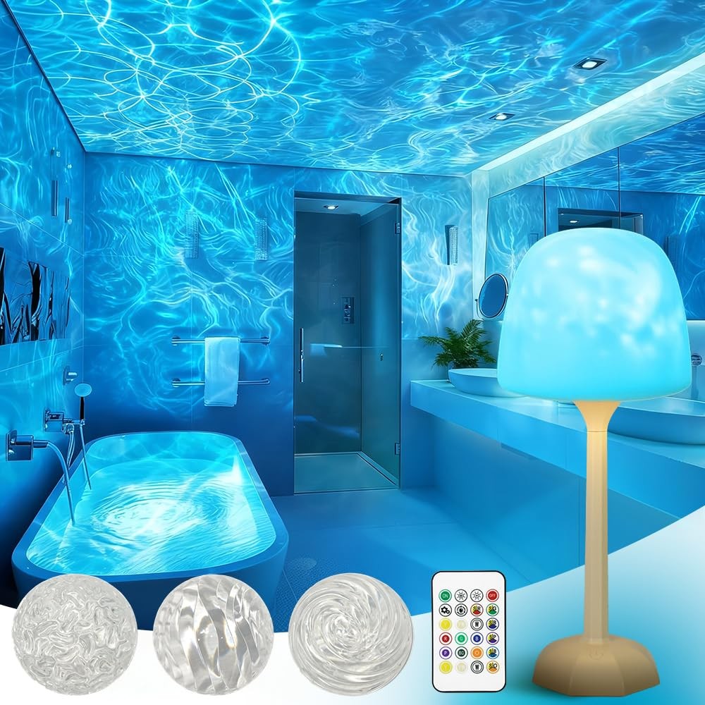 16 Color Changing Waterproof Ocean Wave Projector Lamp Bathroom Shower Spa gallery