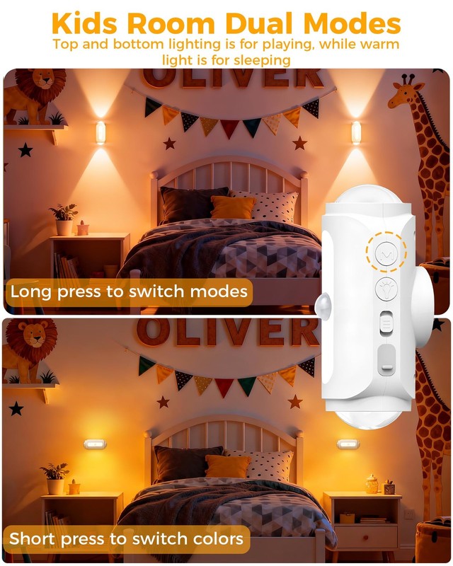 Motion Sensor Wall Light, Rechargeable Wireless Sconce Set of 2, Wireless No ... gallery