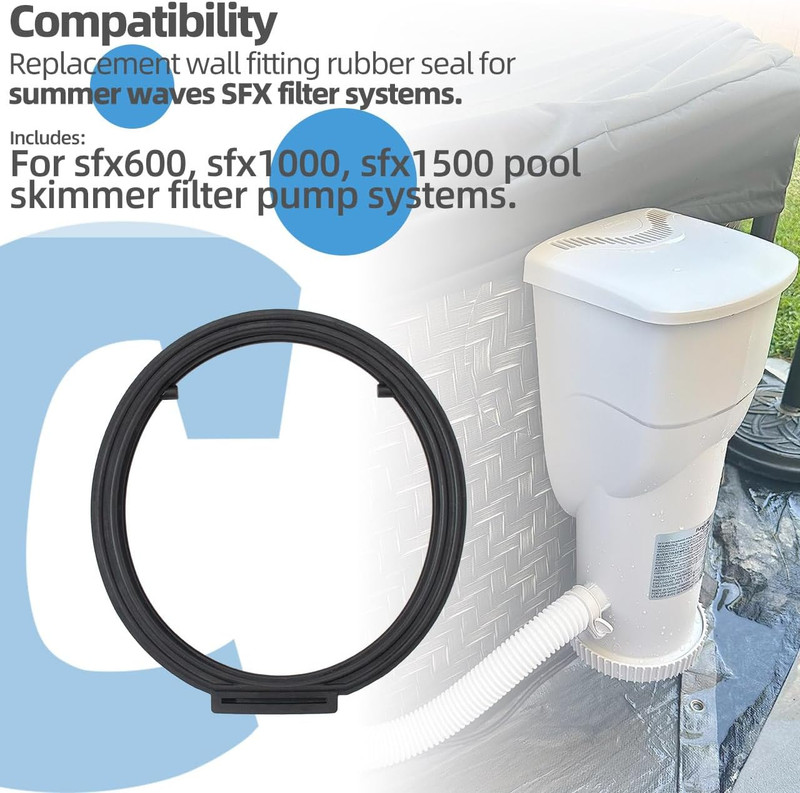 Wall Fitting Rubber Seal Gasket Replacement for Summer Waves SFX600, SFX1000, SF gallery