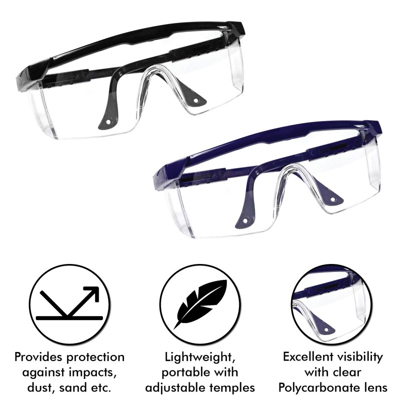 Adjustable Safety Glasses Clear Wrap Around Lens Anti-Fog Scratch Resistant gallery