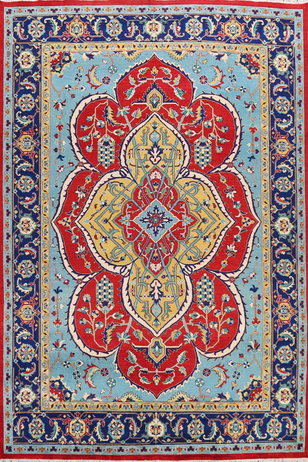 Vegetable Dye Bakhtiari Geometric Handmade Area Rug Wool Oriental Carpet 9'x12' gallery