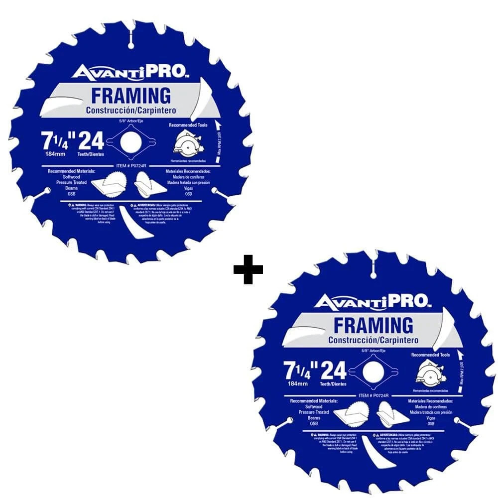 7-1/4 In. X 24-Tooth Framing Circular Saw Blade (2-Pack) gallery