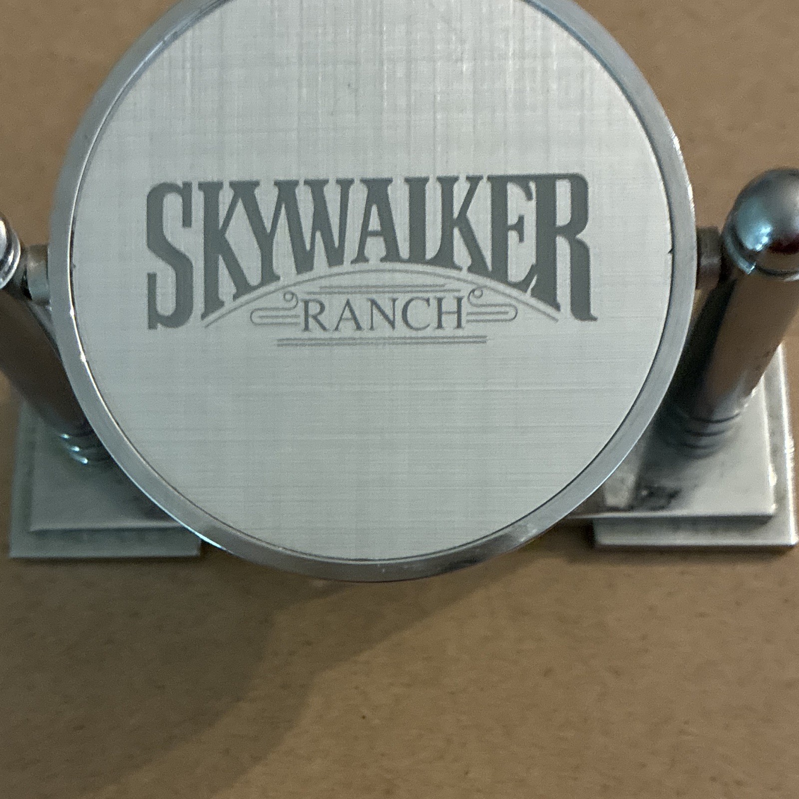 SKYWALKER RANCH Silver Round Analog Desk Clock NEEDS BATTERIES gallery