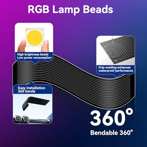 LED Sign for Car Devil's Eyes Light for Windshield APP Control Scrolling 23*5in gallery