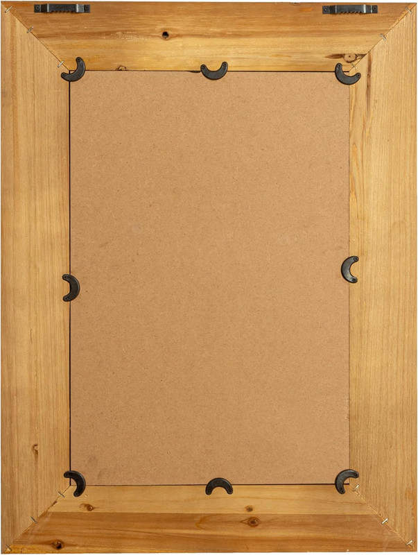 Creative Co-Op Rectangle Wood Framed Wall Mirror with Rattan Detail, Brown gallery