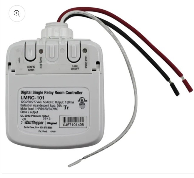 LMPL-101 Digital Plug Load Room Controller 120V RJ-45 DLM Device On/Off, White gallery