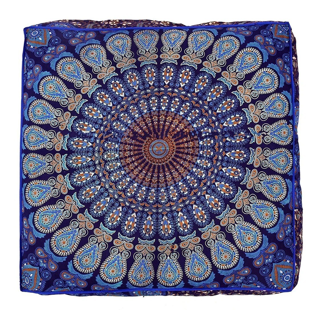 New Large Ombre Indian Square Floor Pillow Meditation Cushion Cover Ottoman Pouf gallery