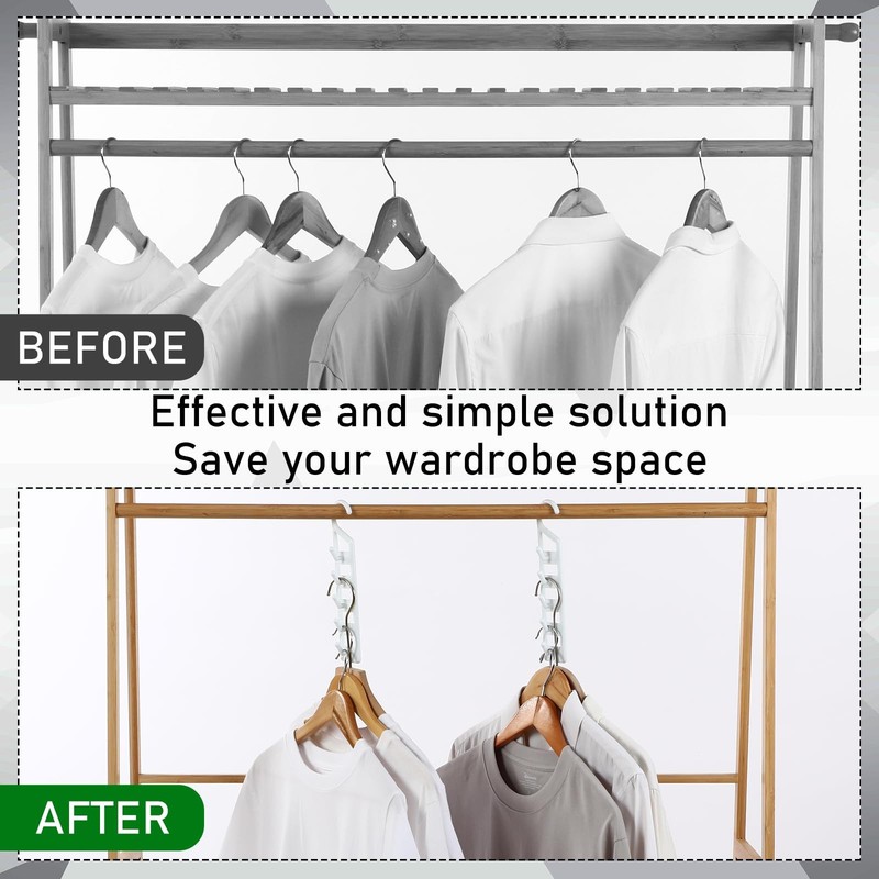 8 Pcs Space Saving Hangers for Clothes, Heavy Duty Plastic Space Saver Vertic... gallery