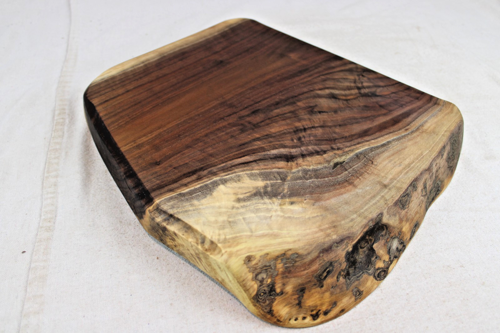 Black Walnut Live Edge Reversible Charcuterie Board 14 L x 15.5W x 1.7"T #3261 gallery