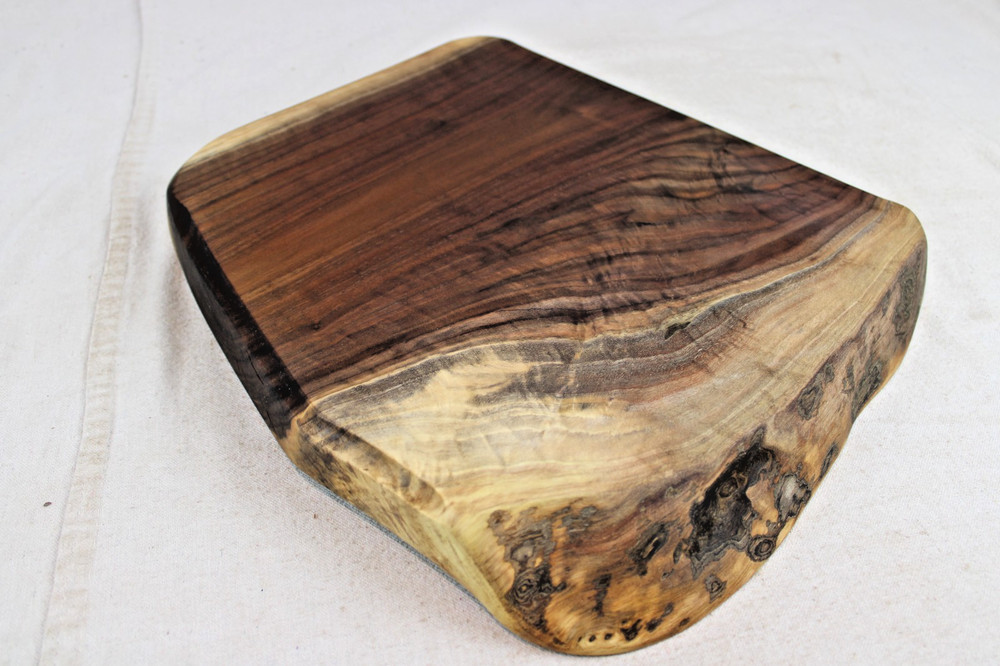 Black Walnut Live Edge Reversible Charcuterie Board 14 L x 15.5W x 1.7"T #3261