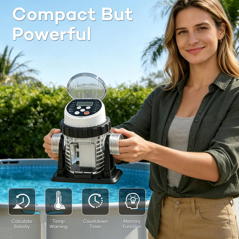 Smart Salt Water Chlorinator for Above Ground Pools up to 10,000 Gallons gallery