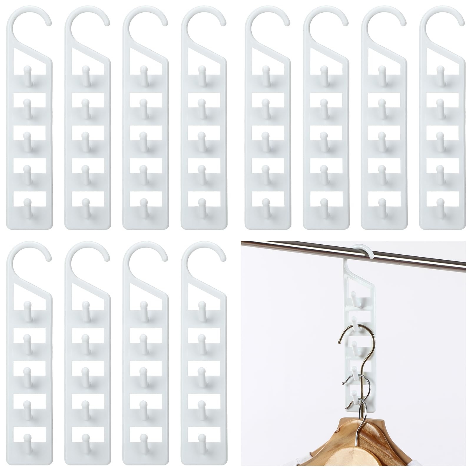 8 Pcs Space Saving Hangers for Clothes, Heavy Duty Plastic Space Saver Vertic... gallery