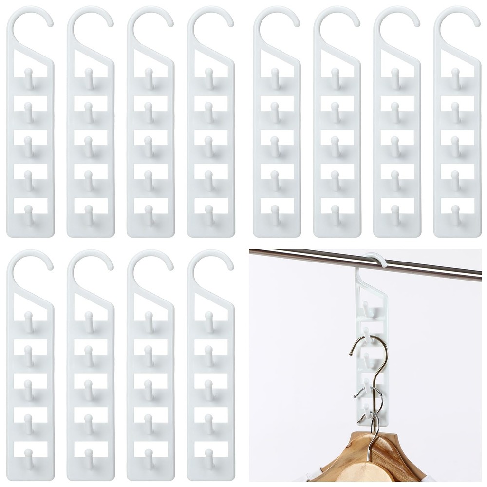 8 Pcs Space Saving Hangers for Clothes, Heavy Duty Plastic Space Saver Vertic...