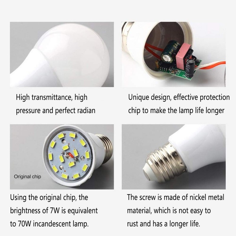 KONPWAY 12V Low Voltage LED Light Bulbs - Daylight 7W 2-Pack, gallery