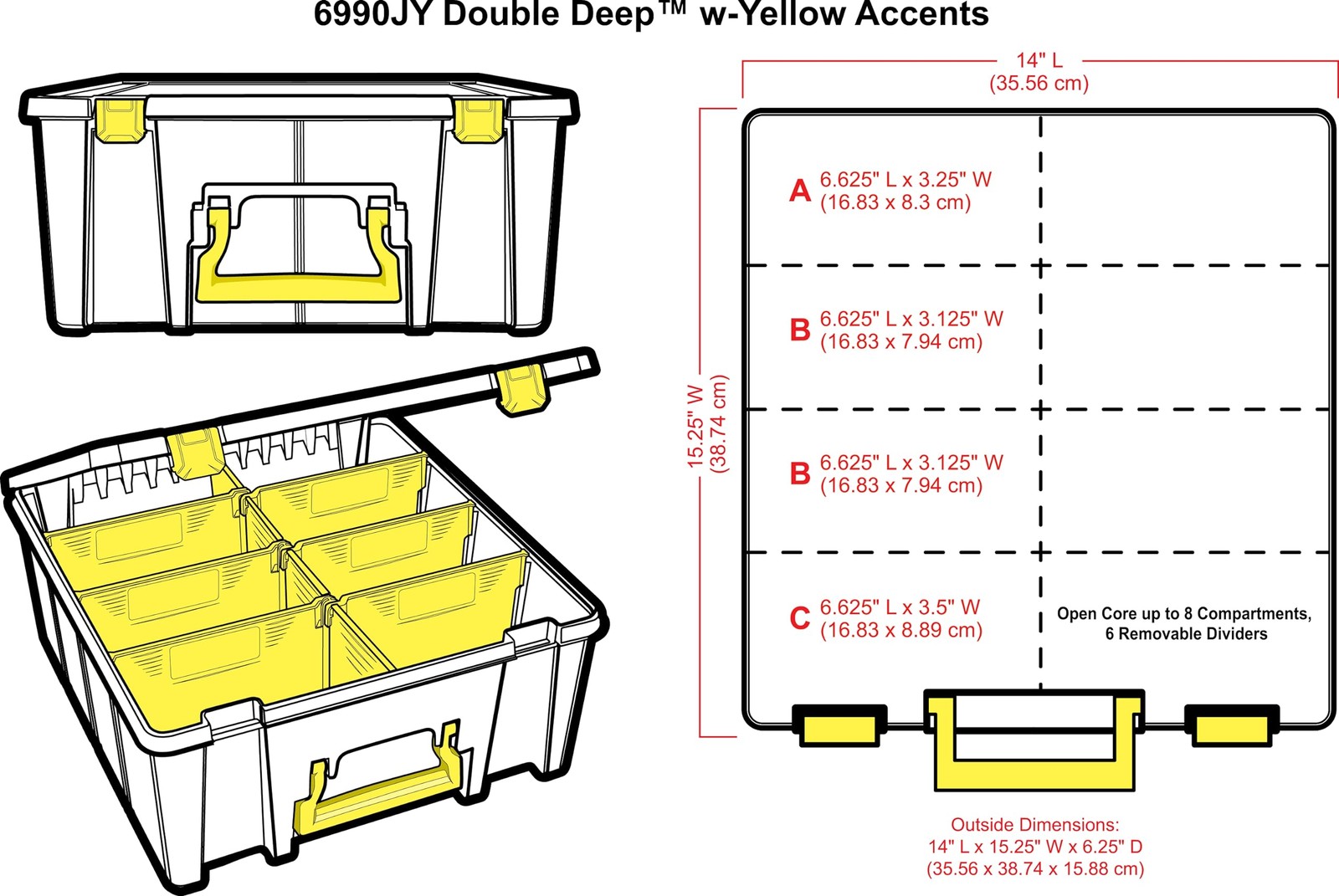 6990JY Super Satchel Double Deep Compartment Box - Art Storage with 8 Removable gallery