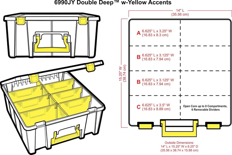 6990JY Super Satchel Double Deep Compartment Box - Art Storage with 8 Removable gallery