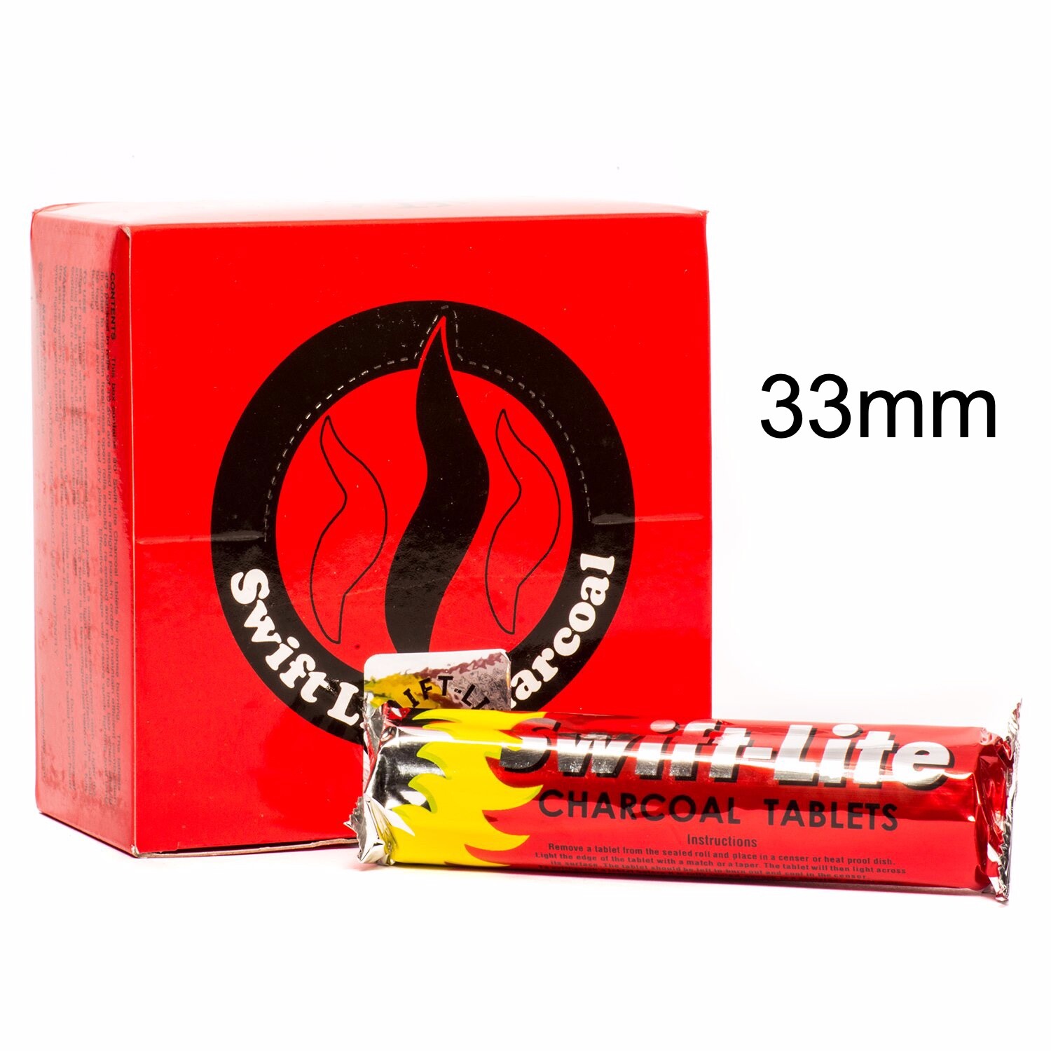 Swift Lite Large 33mm Charcoal Incense Resin 1 - 100 Bars (Choose Amount) gallery