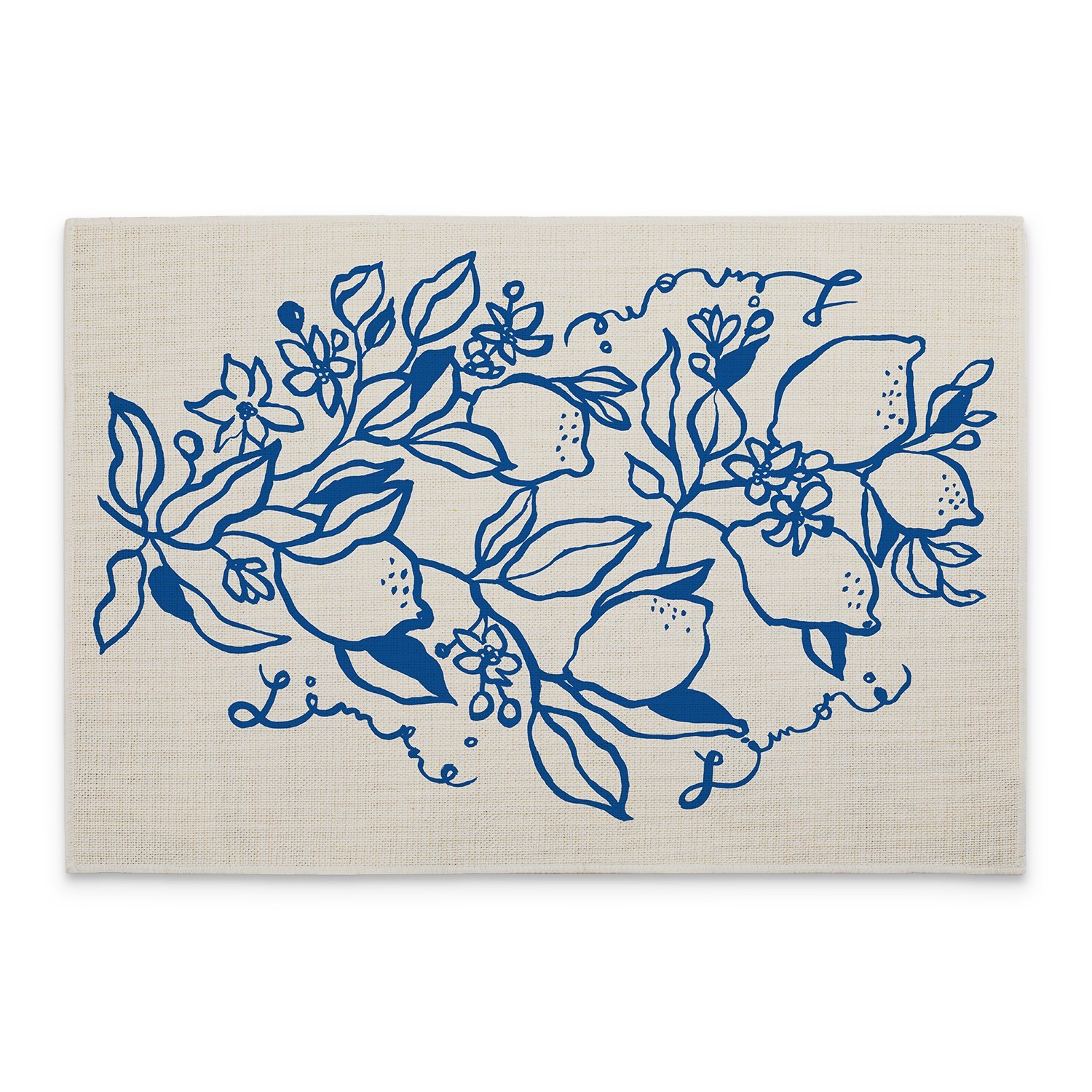 Cobalt Lemons 4-Pack Poly-Cotton Blend Placemats Manufactured in The USA gallery