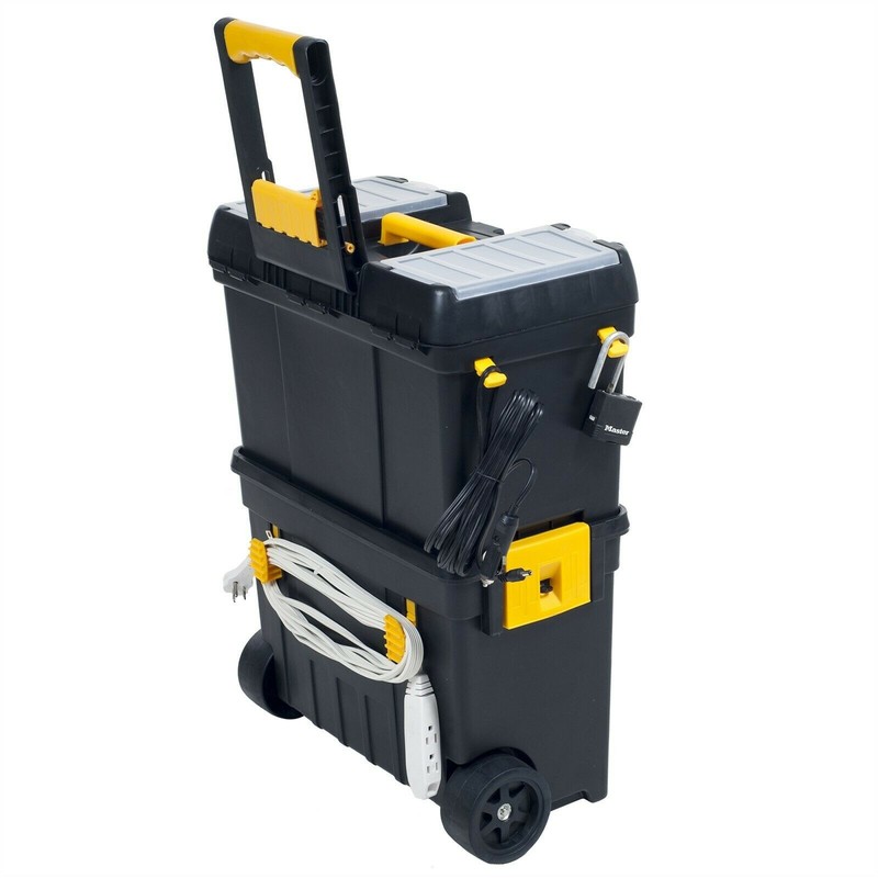 24.5" Portable Rolling Tool Box on Wheels Cart Organizer Storage Bin Deluxe gallery