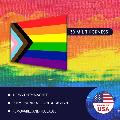 Flag Progress Pride Gay Pride Rainbow Flag Magnet 3x5 In, Automotive Magnet 2 PK gallery