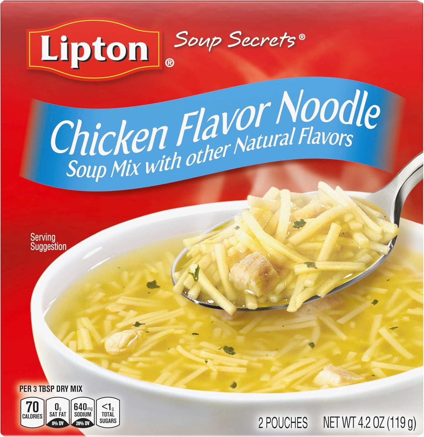 Lipton Instant Soup Mix Chicken Flavor Noodle For a Warm Cup of Soup Cooks in 5 gallery