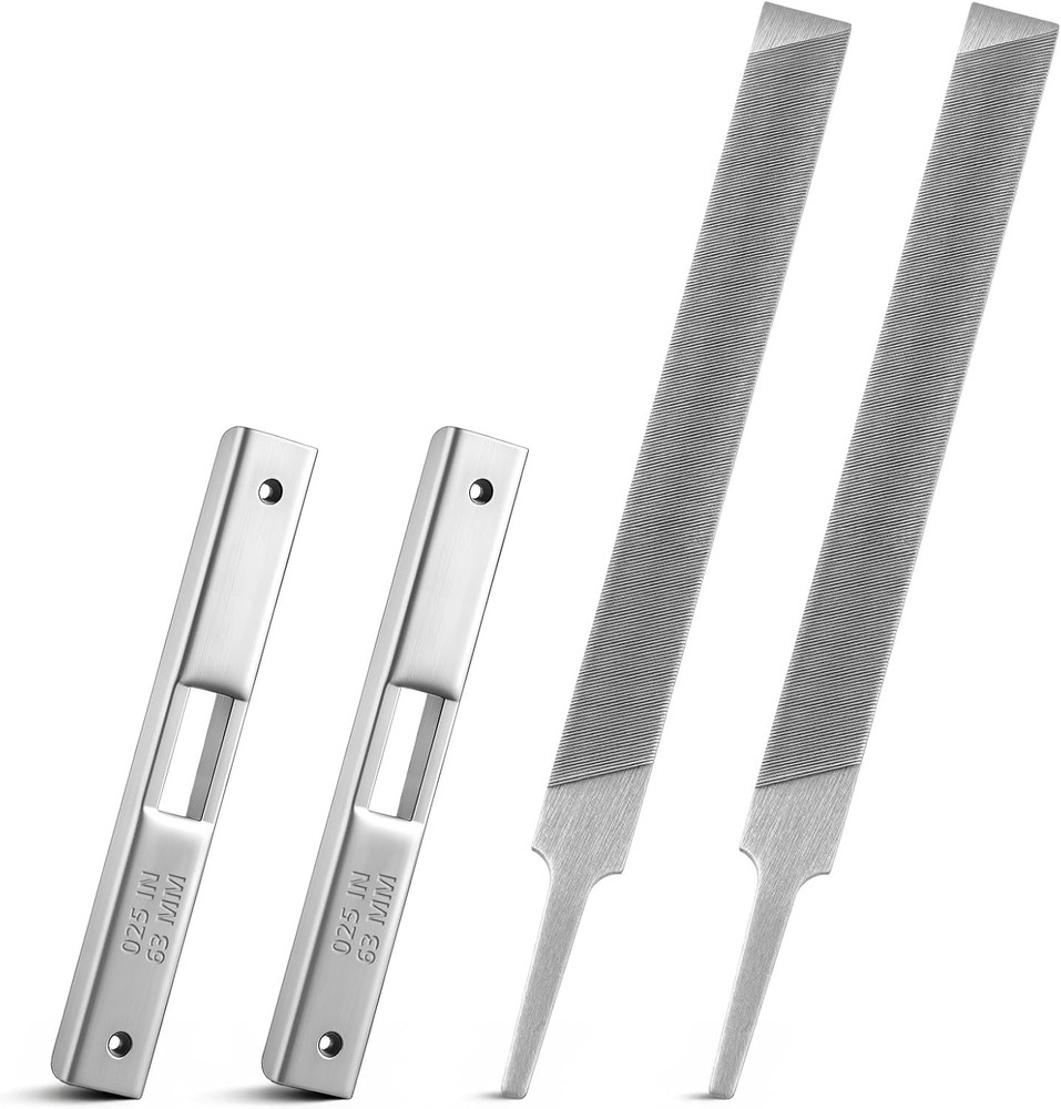 4 Pieces Depth Gauge Tool with Flat File for Chainsaw Chain Raker Gauge and Chai