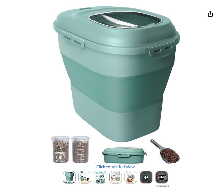 Dog Food Storage Container Collapsible Food Storage Containers w/ Wheels & Scoop gallery