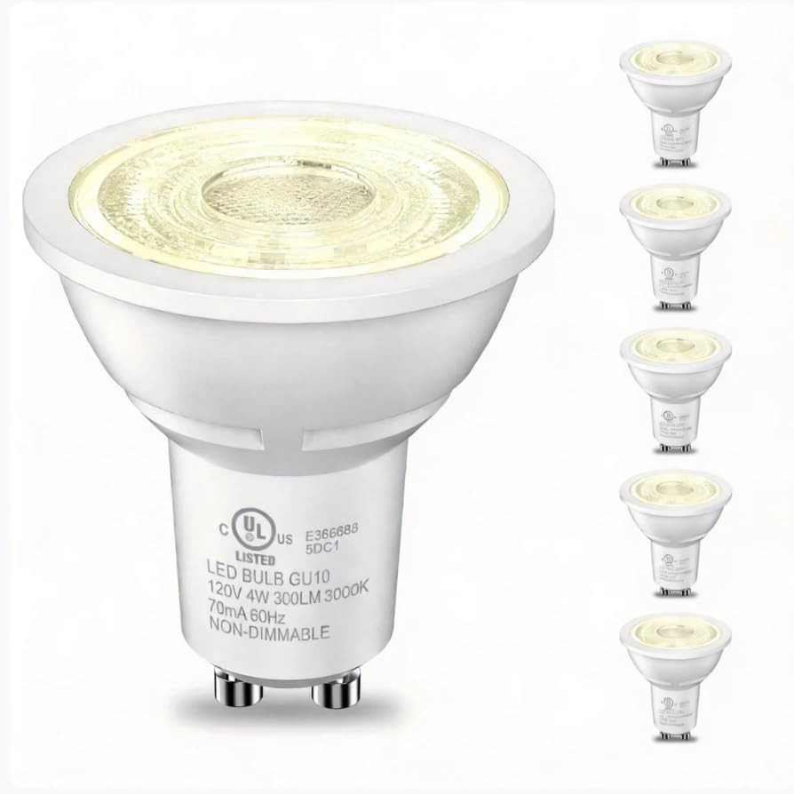 GU10 LED Light Bulbs Non-Dimmable, 4W, 3000K Warm White, 300LM, Equivalent 35W,