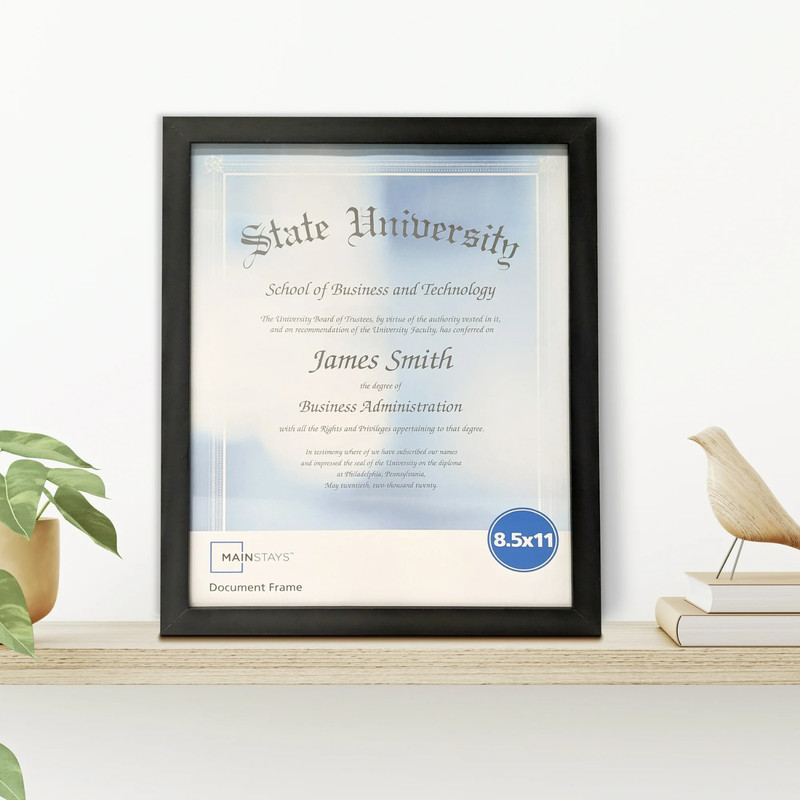 (2 Pack) 8.5x11 Document Picture Frame Certificate Wall Home Office Decor, Black gallery