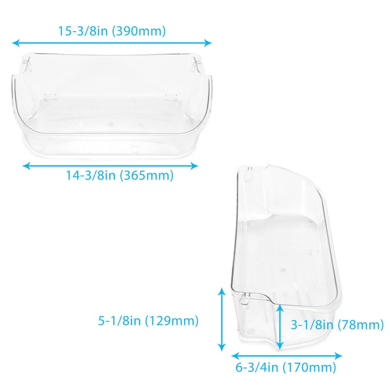 2 Pack Clear Refrigerator Door Bin Shelf For 240356402 Frigidaire AP2549958 gallery