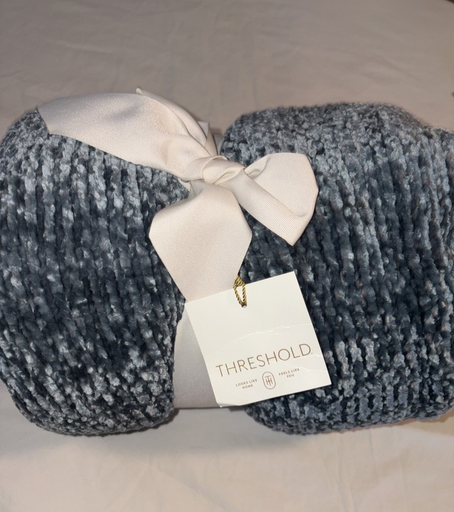 Threshold Chenille Throw In Blue 50 x 60 In