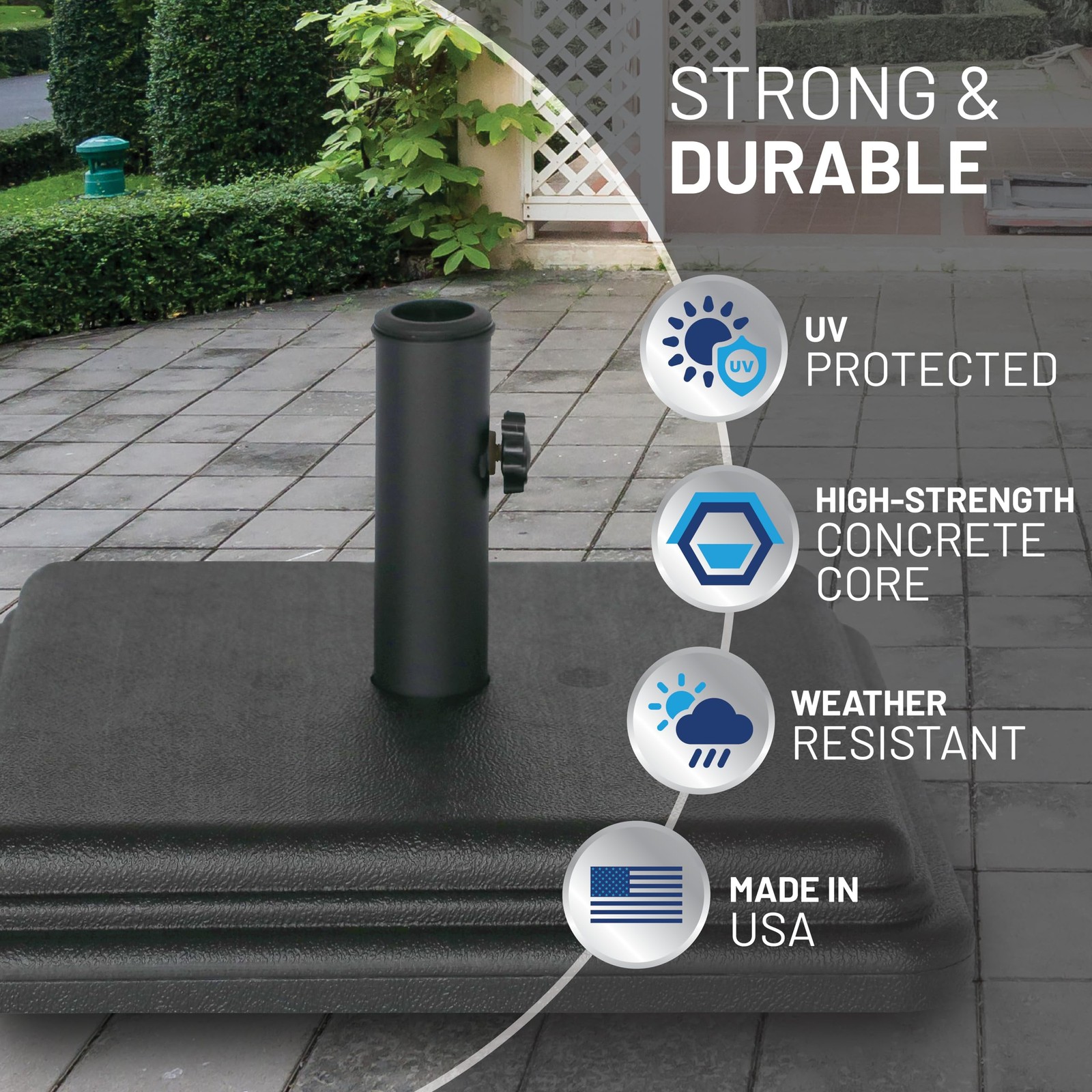 US Weight 40 Pound Umbrella Base - Weighted For Use With Black gallery