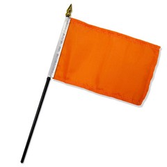 2 Pack Solid Orange Plain Flag 4″x6″ Desk Table Stick (sewn edges) 100D