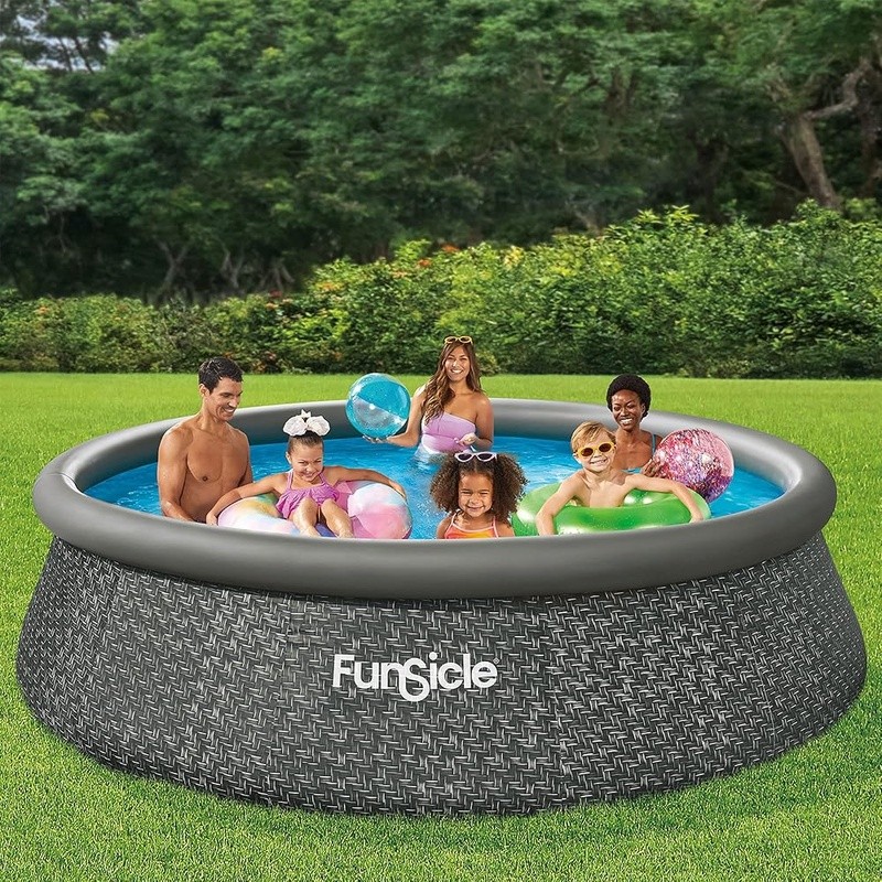 Spacious Inflatable Round Above Ground Pool Easy Setup Durable Family Fun New gallery