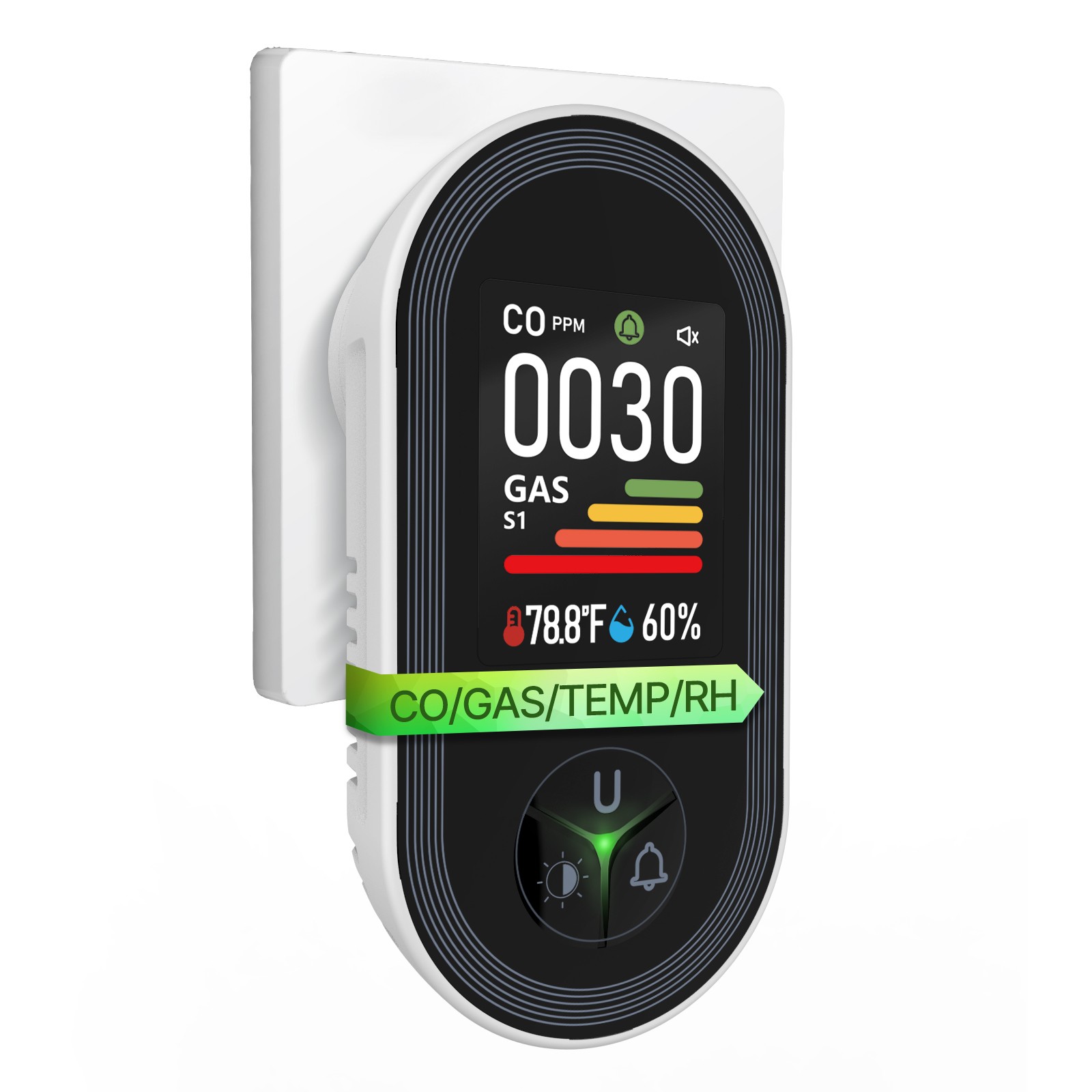 MOES Plug-In Carbon Monoxide & Natural Gas Detector Dual Alarm with Temp Monitor gallery