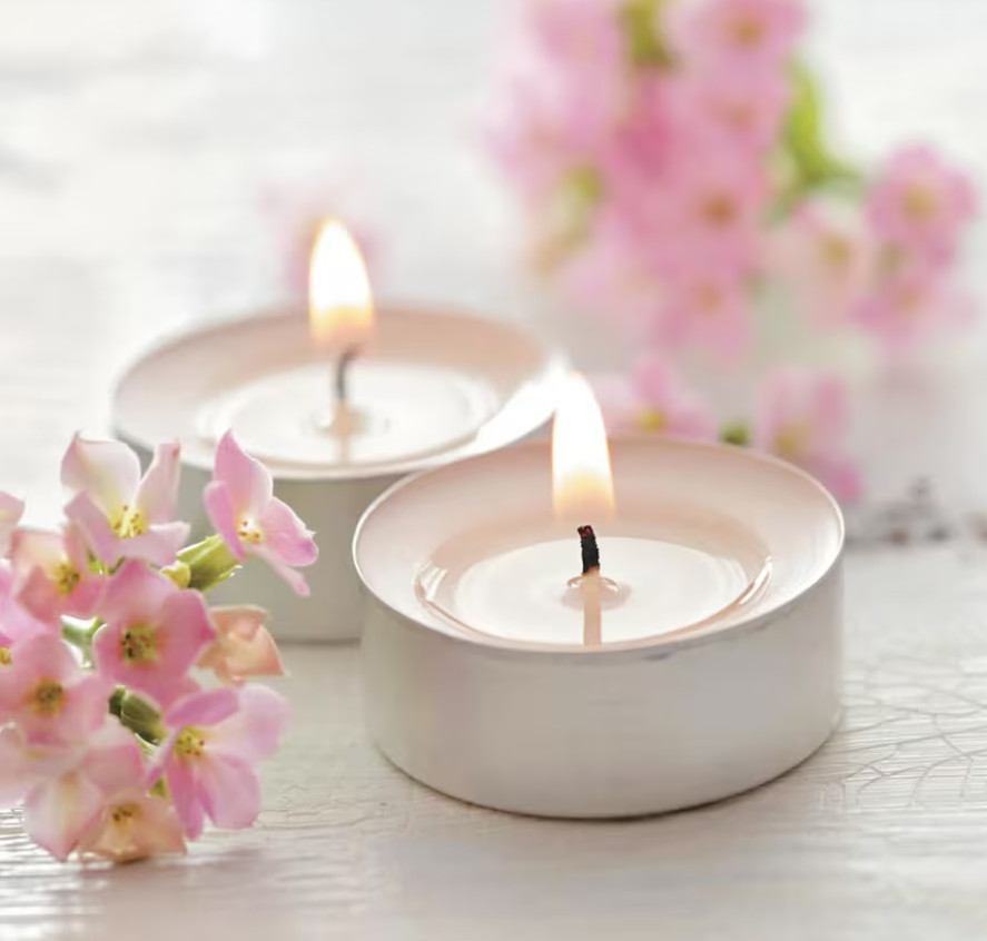 White Tea Light Candles 50Pc 3 hours Burn time or more Party Free Ship USA gallery
