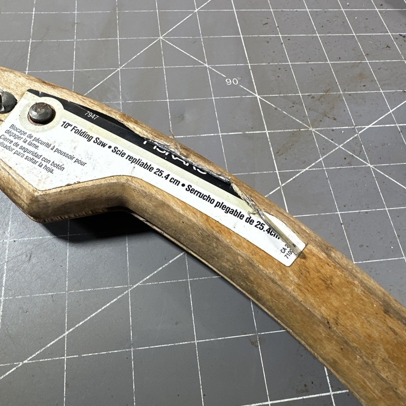 FISKARS 10” FOLDING BLADE TREE PRUNING SAW #7947 WOOD HANDLE & SAFETY BUTTON gallery